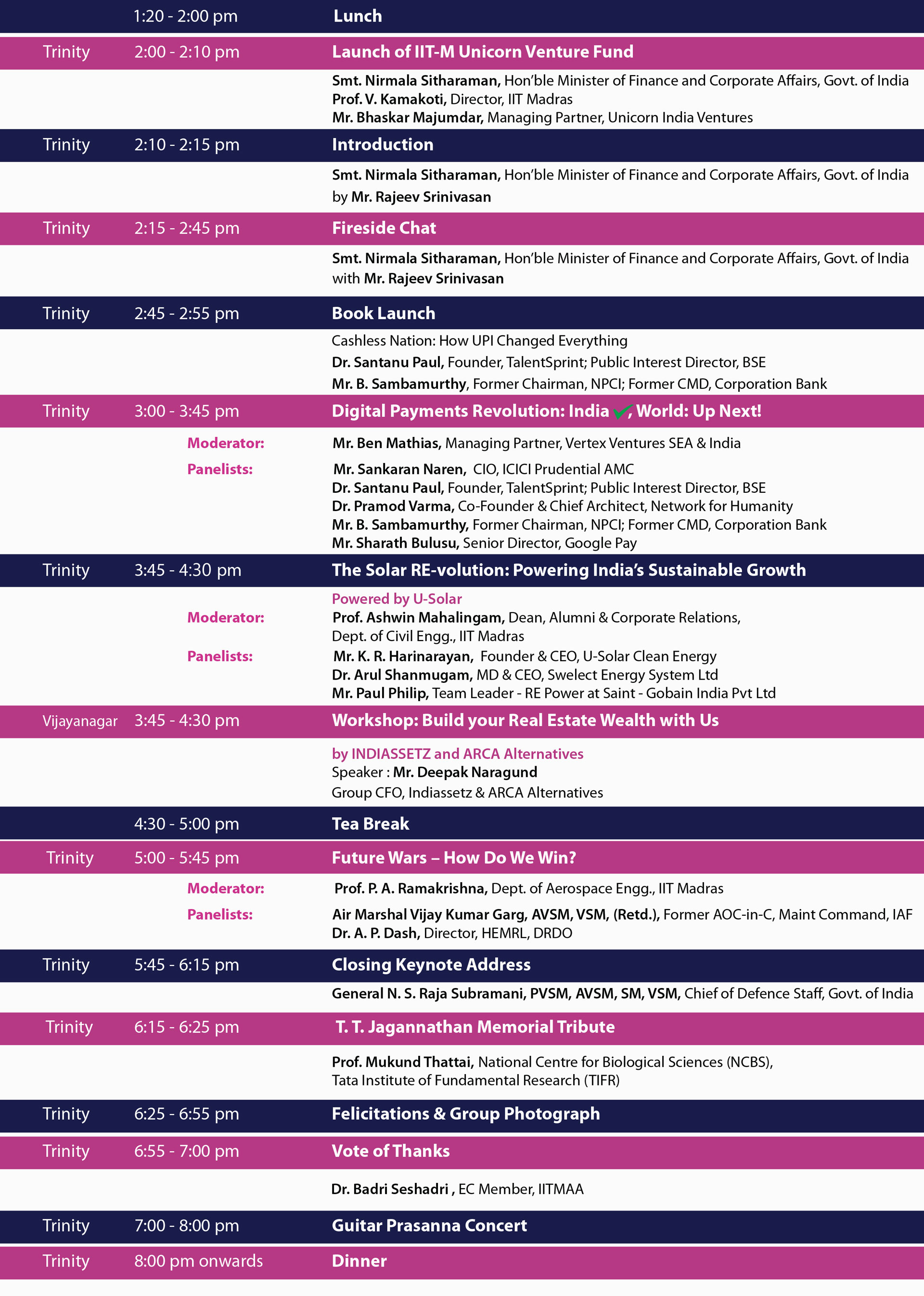 SANGAM 2026 AGENDA